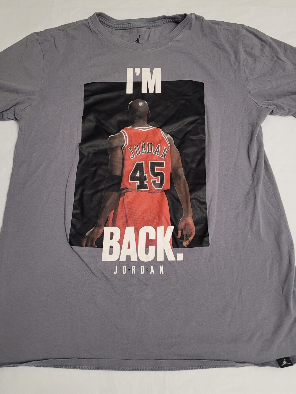 Jordan I’m Back #45 Michael Jordan Chicago Bulls T-Shirt Mens Medium Gray
